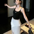 Satin Irregular Midi Skirt